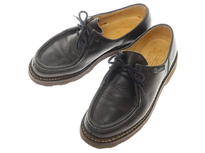 Autre Marque Paraboot Michael Leather Derby Shoes Black