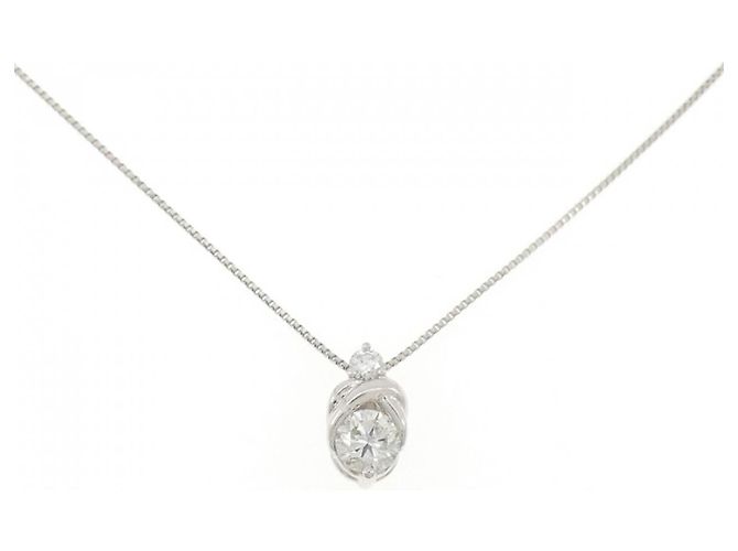 Autre Marque Diamant Halskette PT900 PT850 Silber
