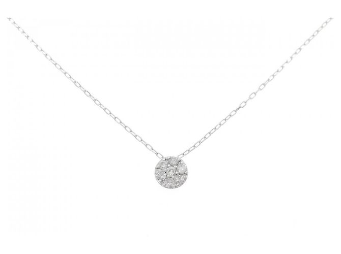 Autre Marque Colar de ouro branco e diamantes Au750 Prata