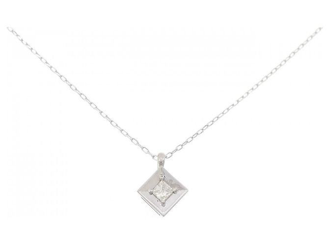 Autre Marque Colar de ouro branco Au750 e diamantes Prata