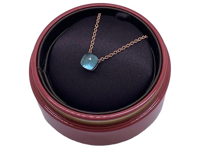 Collar Pomellato Nudo Petit Topacio London Blue Azul