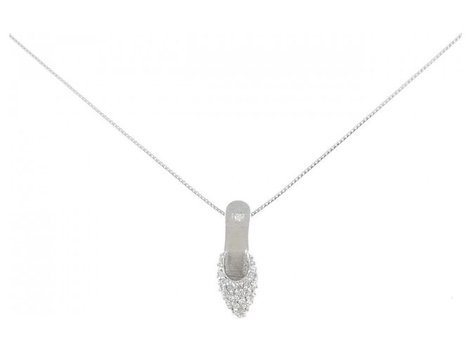 Autre Marque Colar de ouro branco Au750 e diamantes Prata