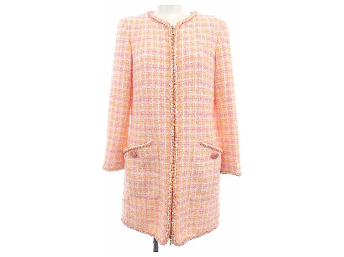Timeless Chanel Coat Pink White Yellow