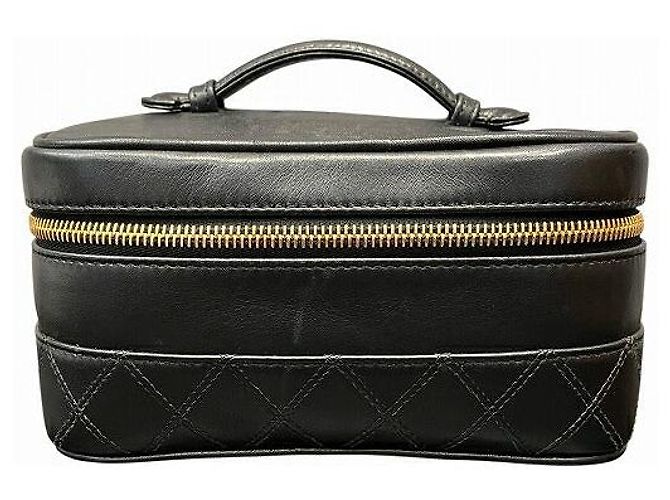 Chanel Bicolore Leather Vanity Case Black