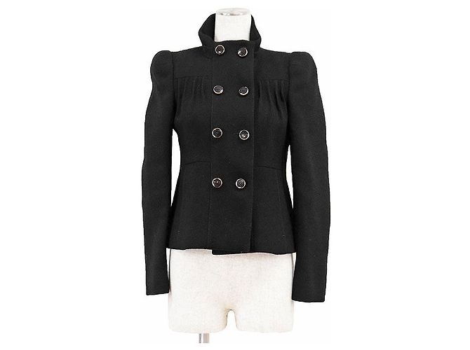Gucci GG Logo Interlocking Jacquard Wool Jacket Black