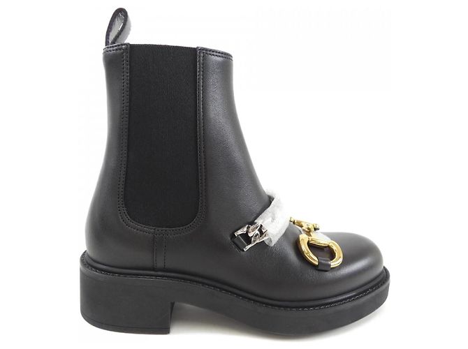 Botas de couro Gucci 17K10 Preto