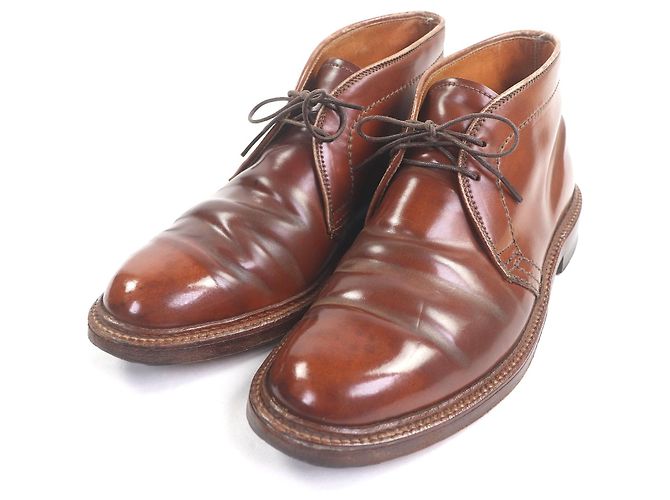 Autre Marque Botas Chukka Alden em couro Cordovan Marrom