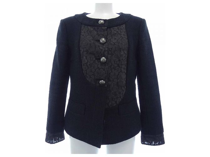 Timeless Chaqueta Chanel sin cuello Negro