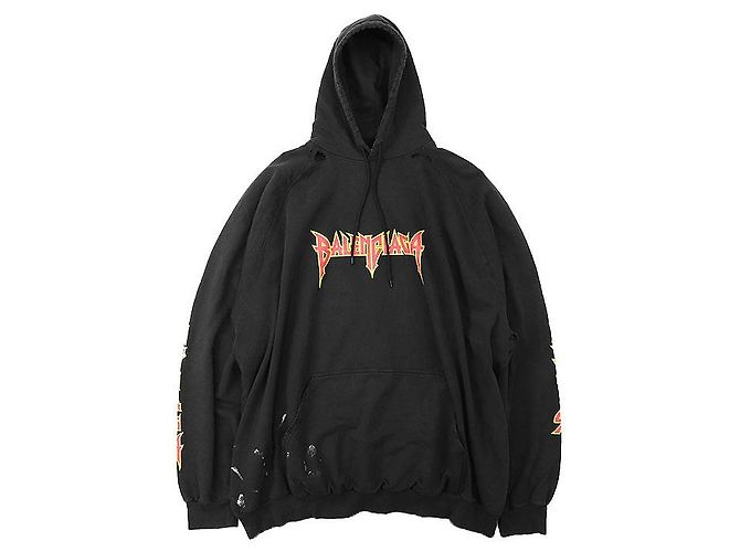 Everyday Sudadera de algodón Balenciaga Cracking Logo Negro