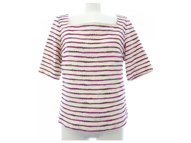 Autre Marque Camiseta de algodón Roberto Collina Rosa Blanco