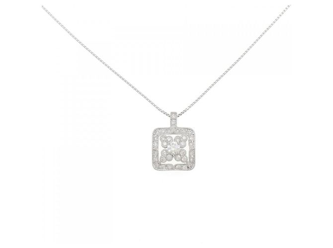 Autre Marque Collana in platino e diamanti Argento