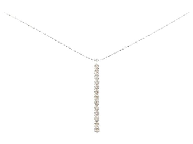 Autre Marque Colar de ouro branco Au750 e diamantes Prata
