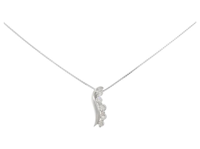 Autre Marque Pt950 Diamant-Halskette Silber