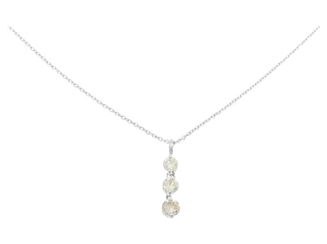 Autre Marque Colar de ouro branco e diamantes Au750