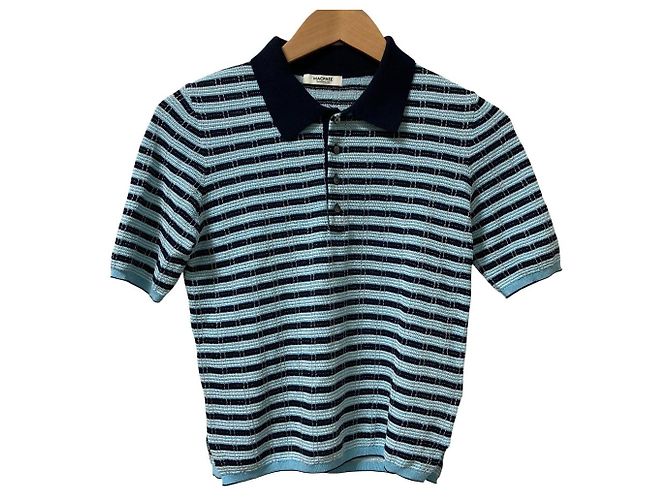 Autre Marque Pullover polo xadrez de algodão e nylon Macphee TOMORROWLAND Preto Branco Azul