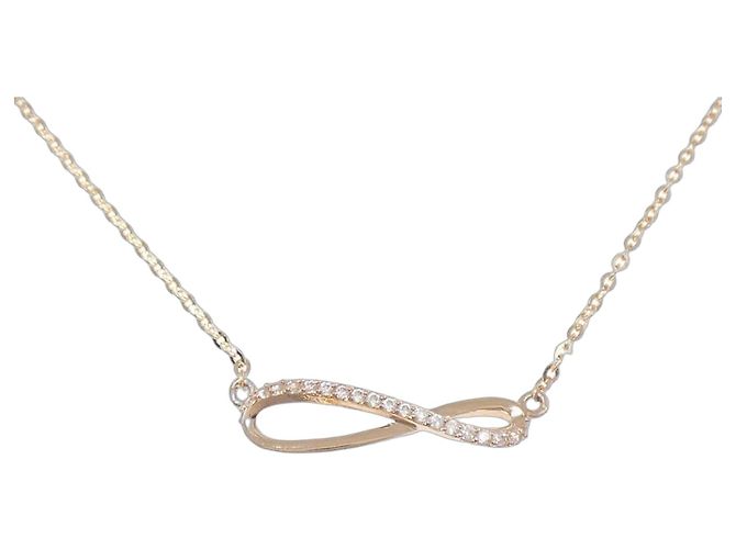 Autre Marque Collana in oro rosa K14 e zircone cubico