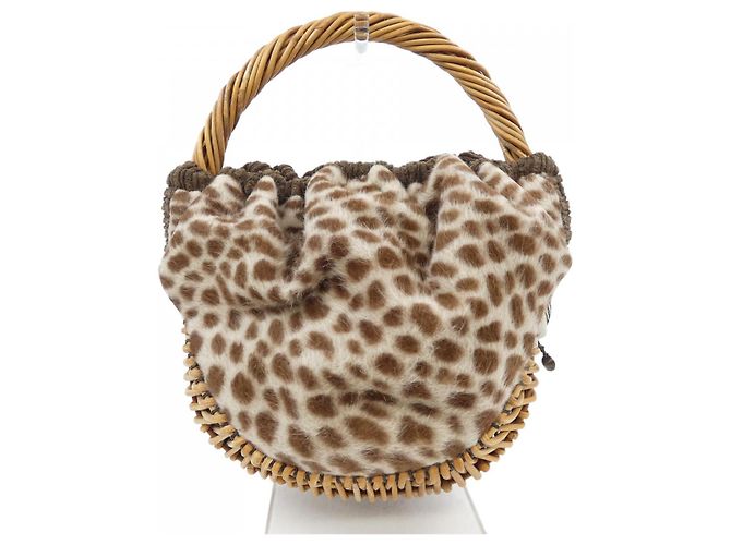 Autre Marque Borsa a mano intrecciata ebagos Marrone Beige
