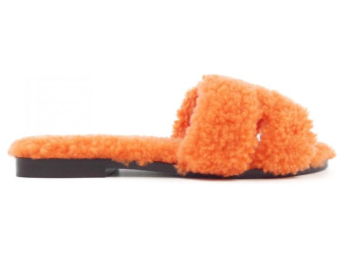 Hermès Sandalias de shearling Hermes Naranja
