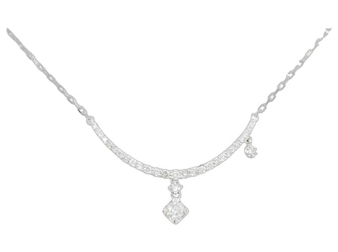 Autre Marque Au750 Diamant Halskette Silber