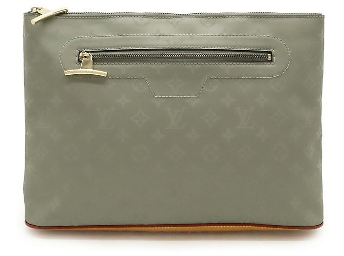 Clutch Louis Vuitton Monogram Titanium Marrone