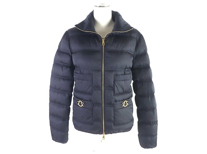 Moncler FER Logogram Nylon Down Jacket Blue Navy blue