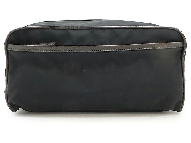 Clutch de nylon Prada Preto Castanho escuro