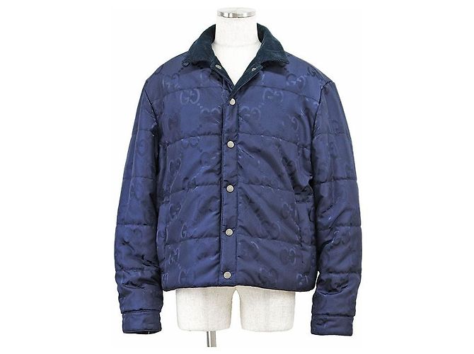 Chaqueta de pana Gucci Jumbo GG Monogram Azul Azul marino