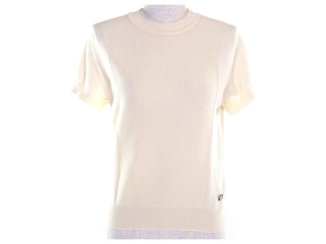 Hermès Hermes Kaschmir Strickoberteil Weiß Aus weiß