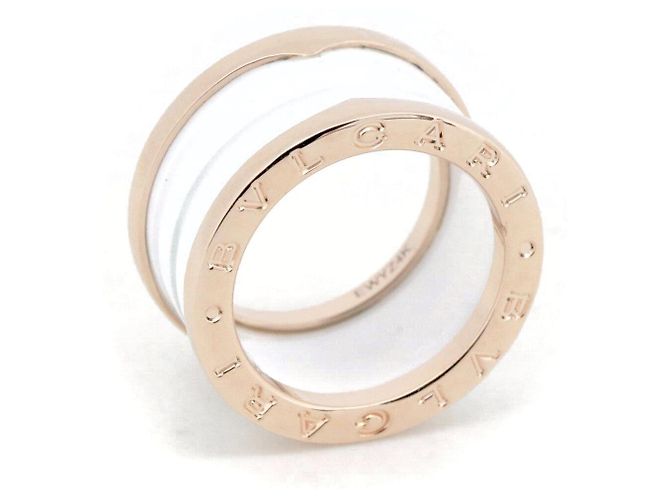 Bulgari Bvlgari B.zero1 Au750 Ceramic Ring Size 11 White