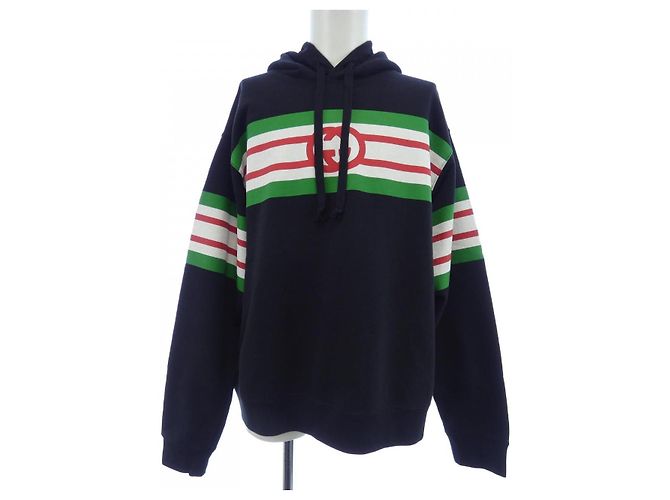 Gucci Interlocking G Baumwoll-Kapuzenpullover Schwarz 