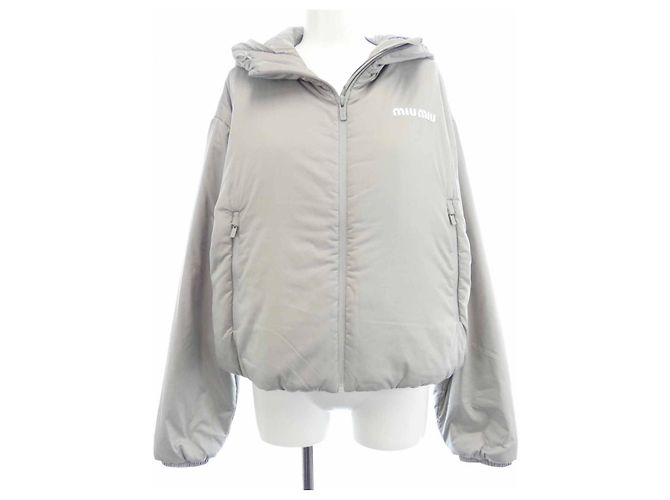 Miu Miu Technical Pongee Down Jacket Brown