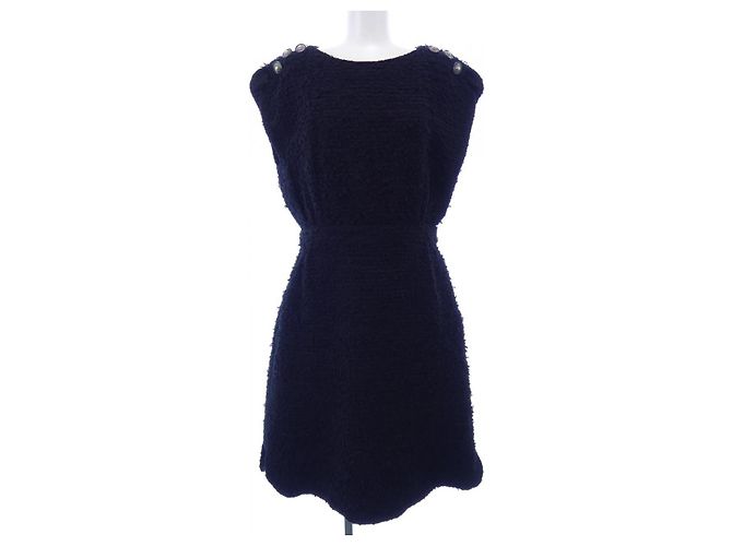 Timeless Chanel Kleid schwarz aus Stoff Größe 38