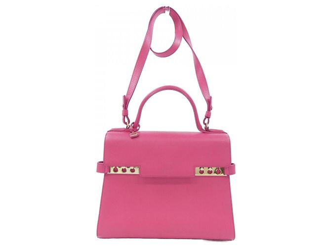 Bols de couro de bezerro Delvaux Tempete+B Souple Rosa
