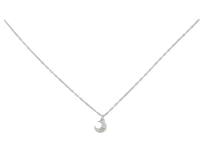 Autre Marque Colar de Lua de Diamantes e Ouro Branco K10 Prata