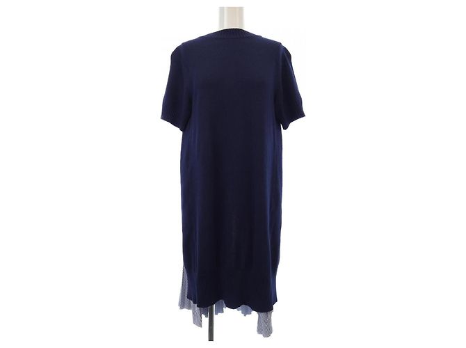 Sacai Kleid Weiß Blau Marineblau