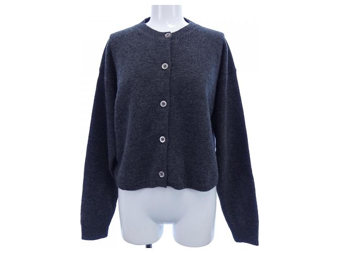 MIU MIU Logo Wollstrickjacke Braun