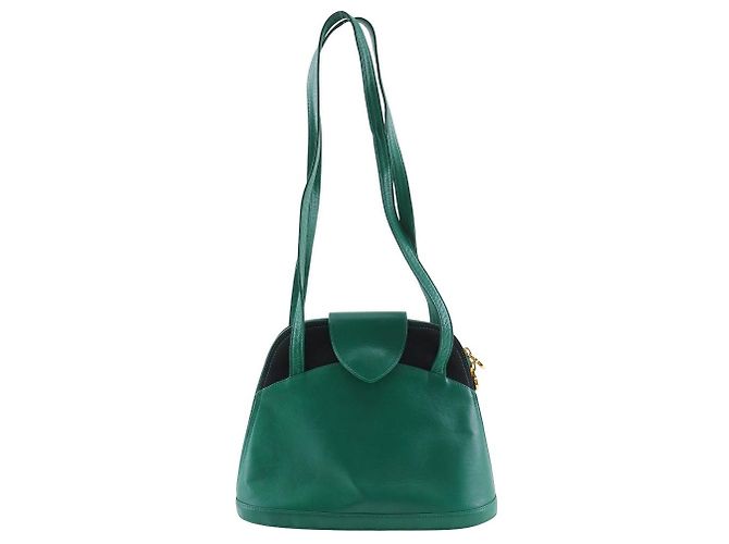 Bally Long Shoulder Calf Tote Bag Grün 
