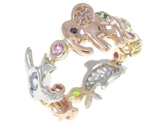 Autre Marque Gstb Platinum Au750 Color Stone Diamond Ring Ring Mehrfarben