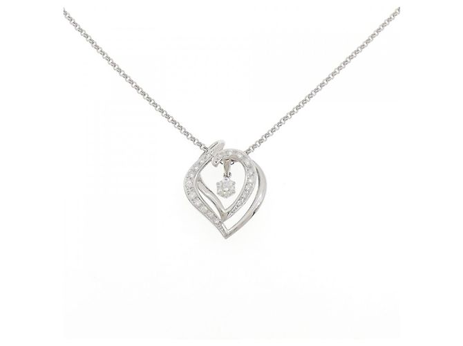 Autre Marque PT900 PT850 Diamant 2way Halskette Silber