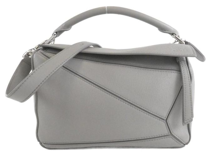 Bolsa Loewe Puzzle Small em couro cinza Marrom