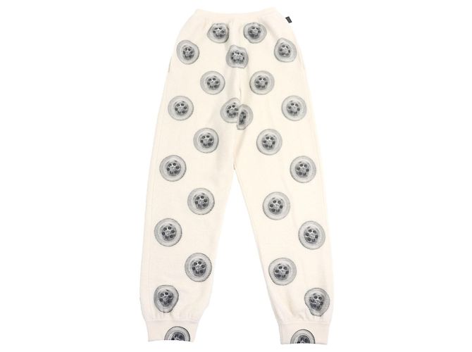 Calças Jogger de couro com patch Anagram Loewe Bege Cru