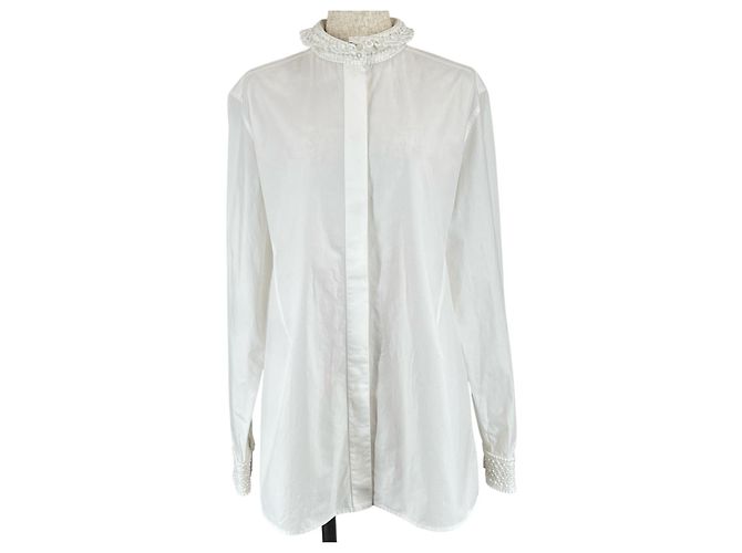 Camicia a maniche lunghe in cotone Valentino WB0AB3155A6 Bianco