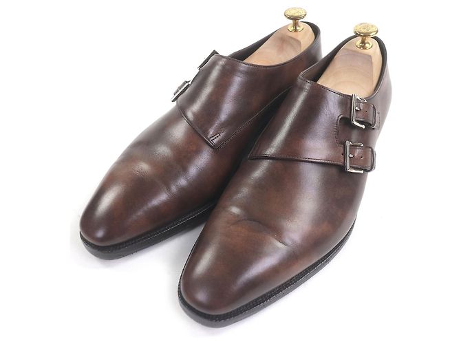 Autre Marque Scarpe stringate in pelle John Lobb Chapel Bronzo Marrone scuro