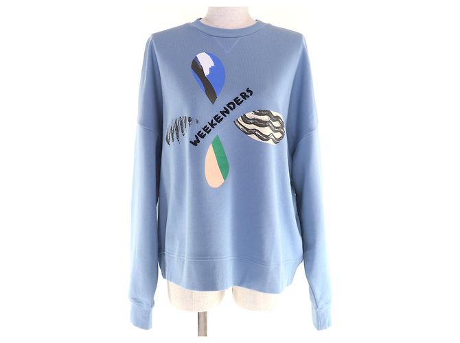 Max Mara WEEKEND MaxMara Sweatshirt aus Baumwolle mit Logo-Stickerei Blau