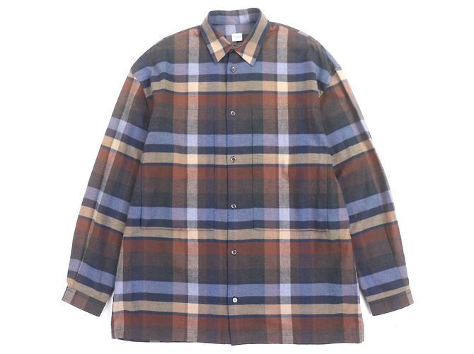 Autre Marque E.Tautz LINEMAN SHIRT Baumwollhemd Braun Marineblau
