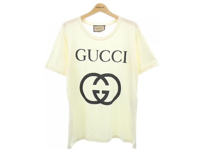 Camiseta de algodón Gucci Interlocking G Beige