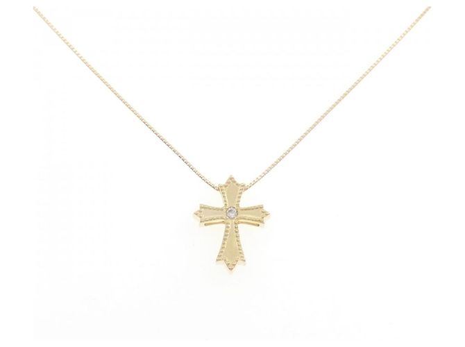 Autre Marque Collana Cross Diamond in Au750 D'oro