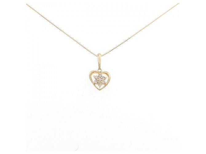 Autre Marque Colar de Au750 e Diamantes Dourado
