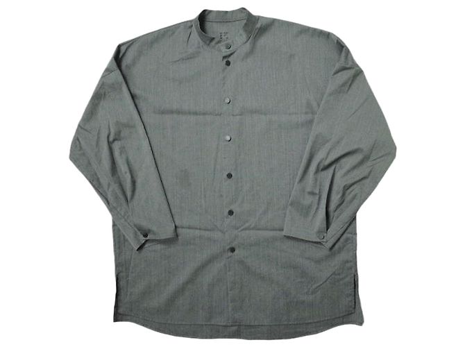 Autre Marque neverlamp STAND COLLAR SHIRT Hemd Wolle Polyester Braun