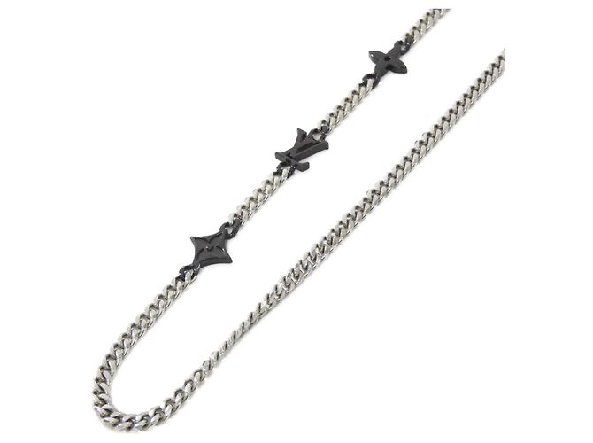 Collana Louis Vuitton Monogram Low M02230 Nero Argento